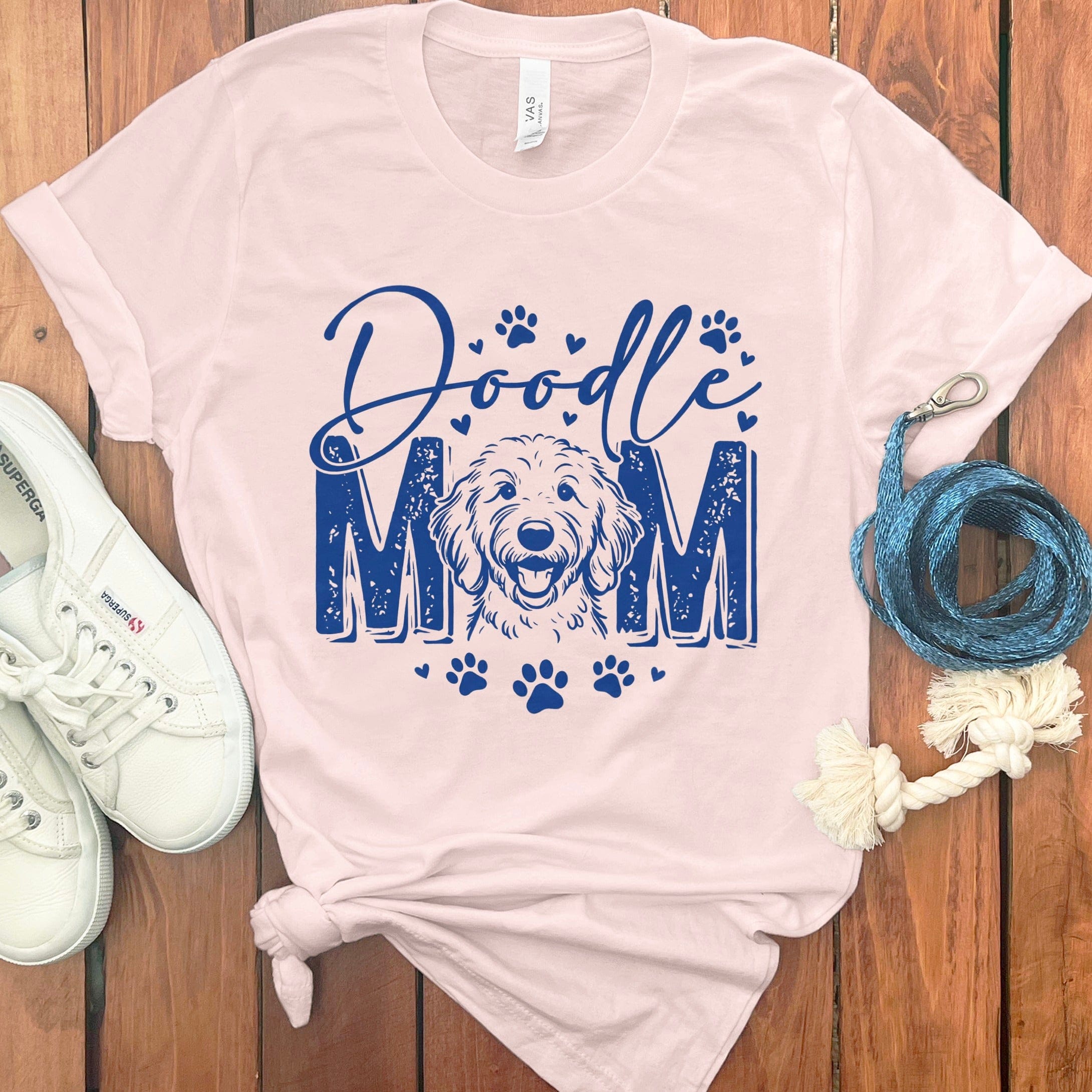 Script Doodle Mom Heart T-Shirt in Soft Pink / S by Puppy Jo