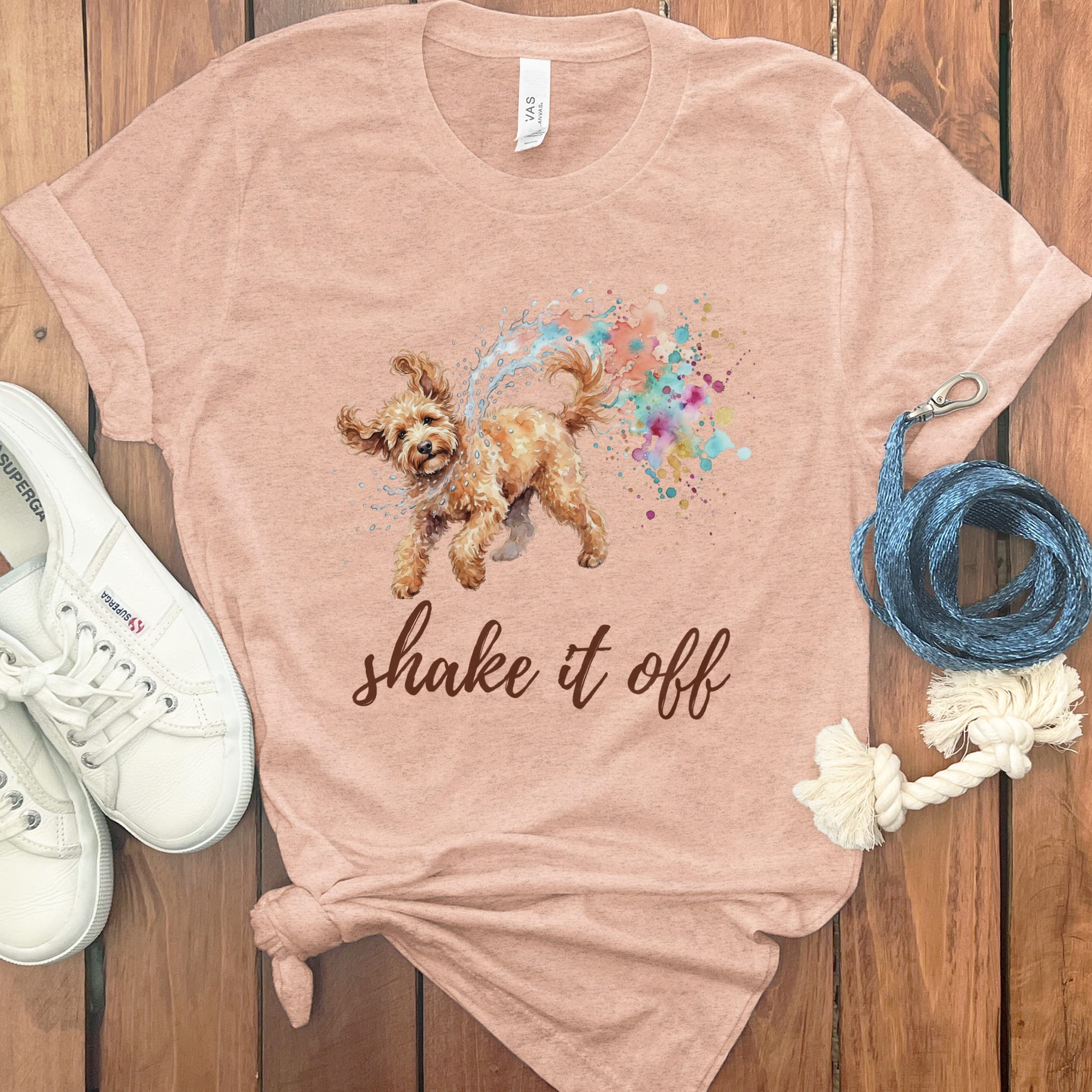 Shake it Doodle T-Shirt in Heather Peach / S by Puppy Jo
