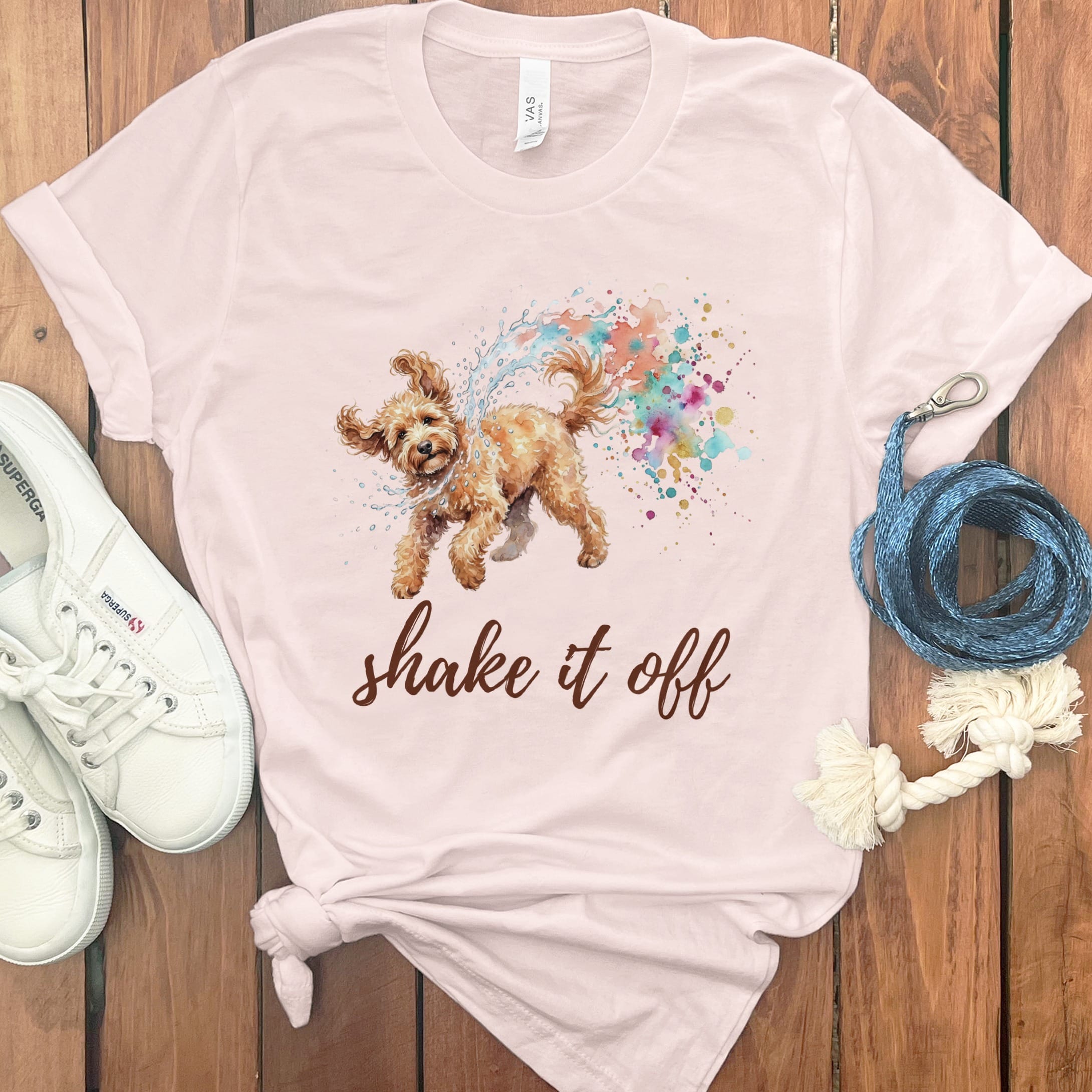 Shake it Doodle T-Shirt in Soft Pink / S by Puppy Jo