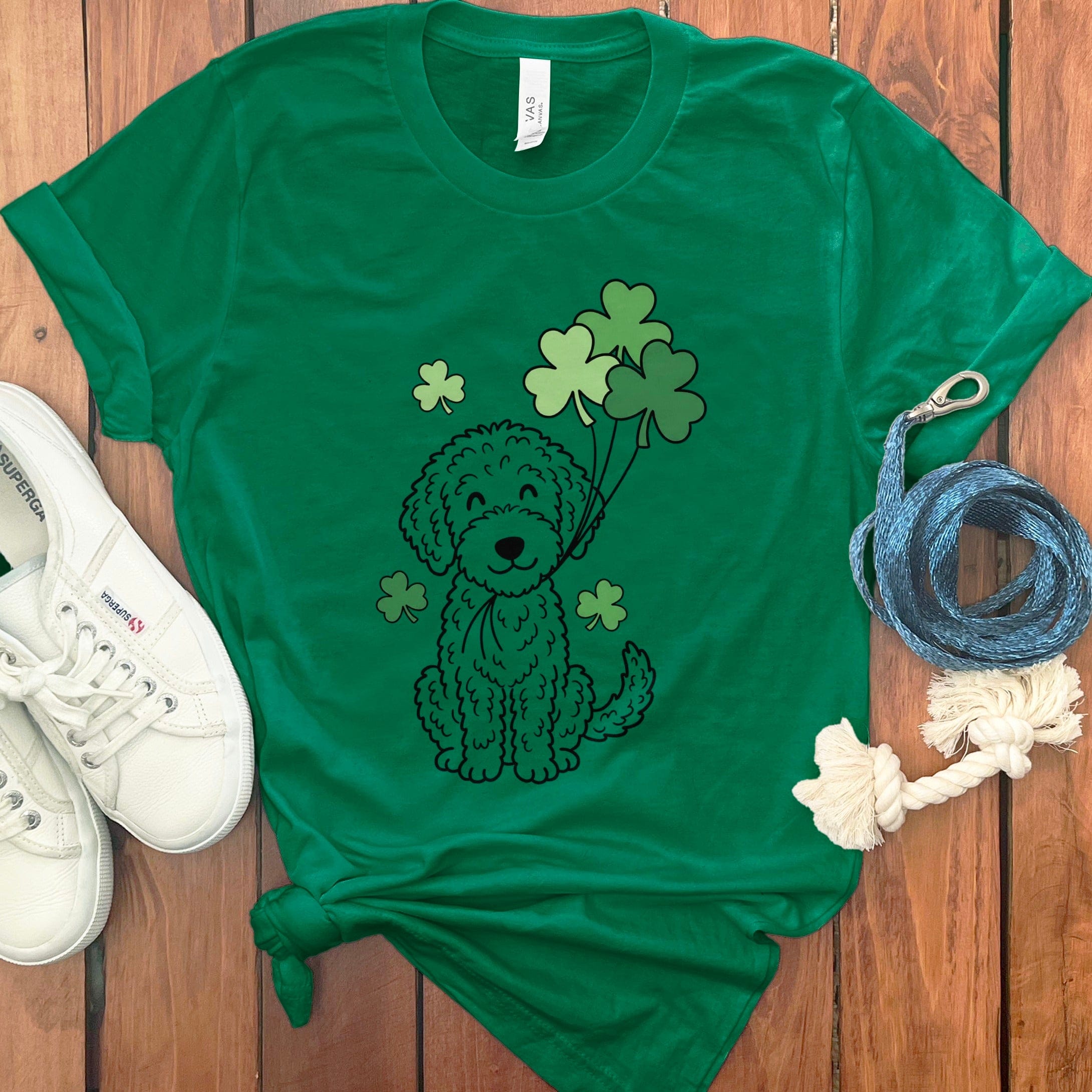Shamrock Doodle T-Shirt in Kelly / S by Puppy Jo