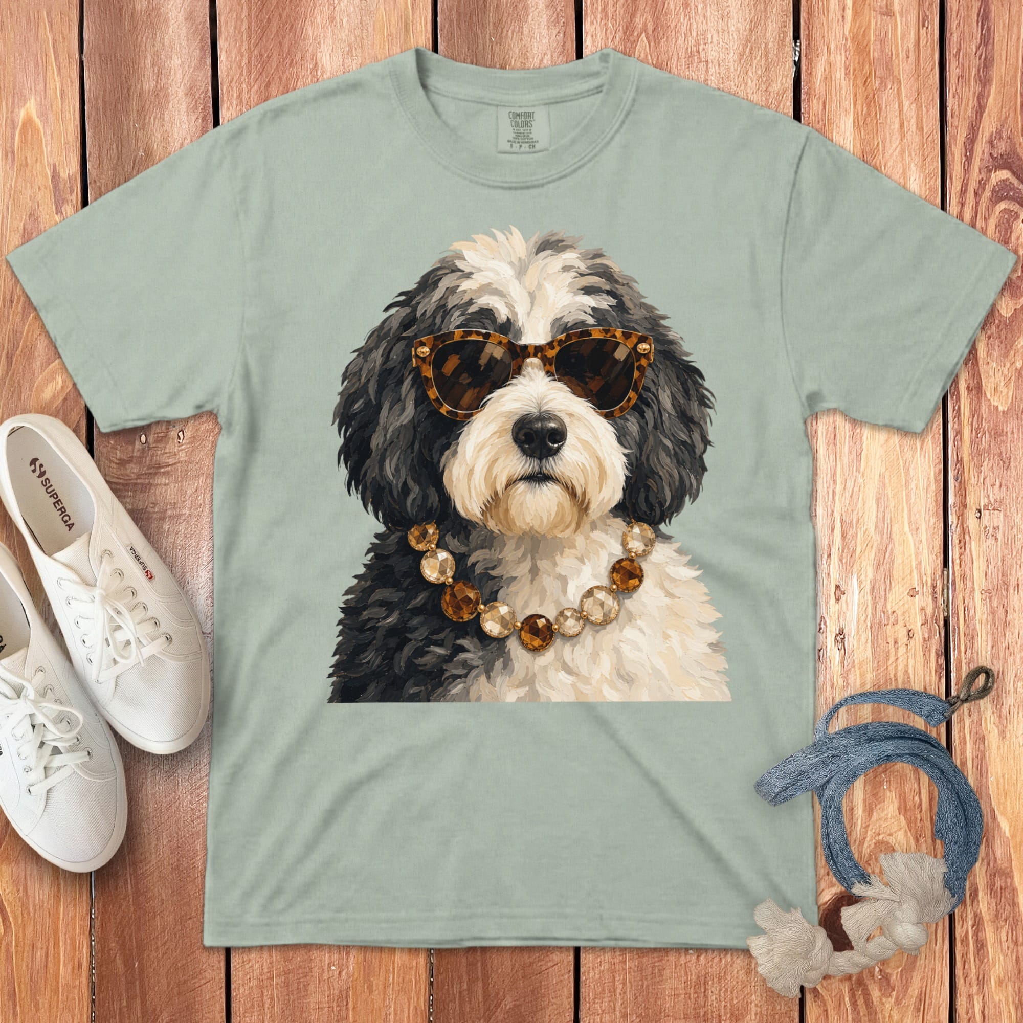 Sheepadoodle Attitude Signature T-Shirt in Bay / S by Puppy Jo