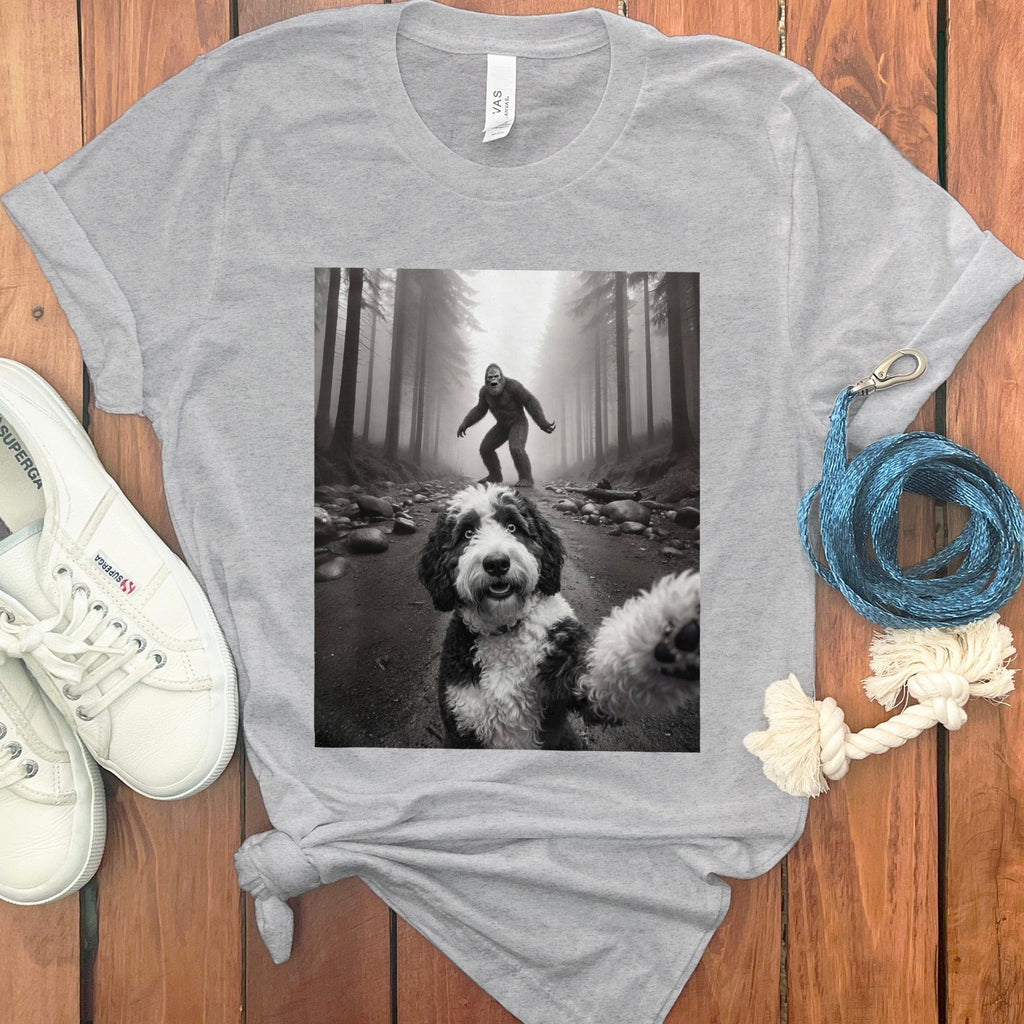 Sheepadoodle Bigfoot T-Shirt in Athletic Heather / S by Puppy Jo