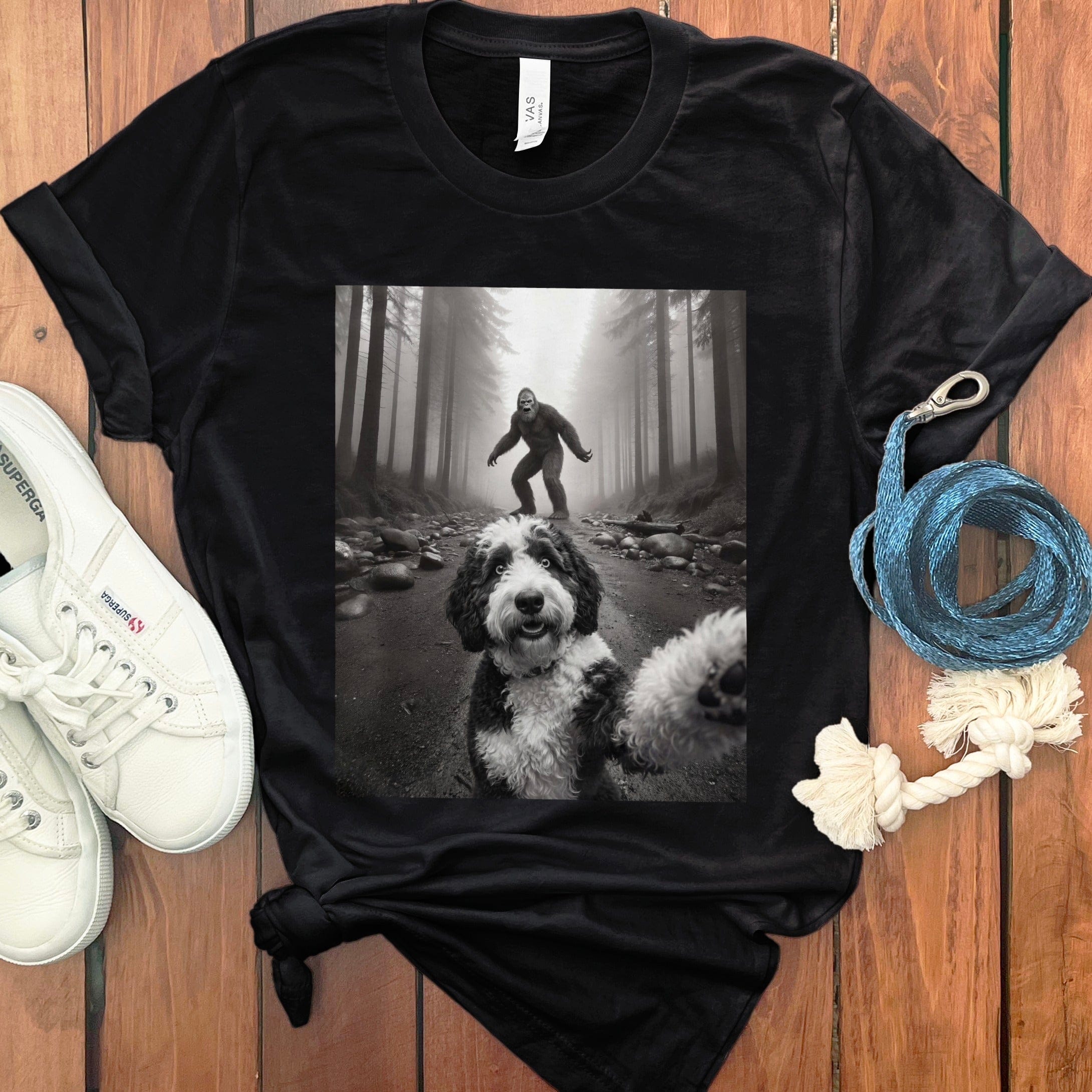 Sheepadoodle Bigfoot T-Shirt in Black / S by Puppy Jo