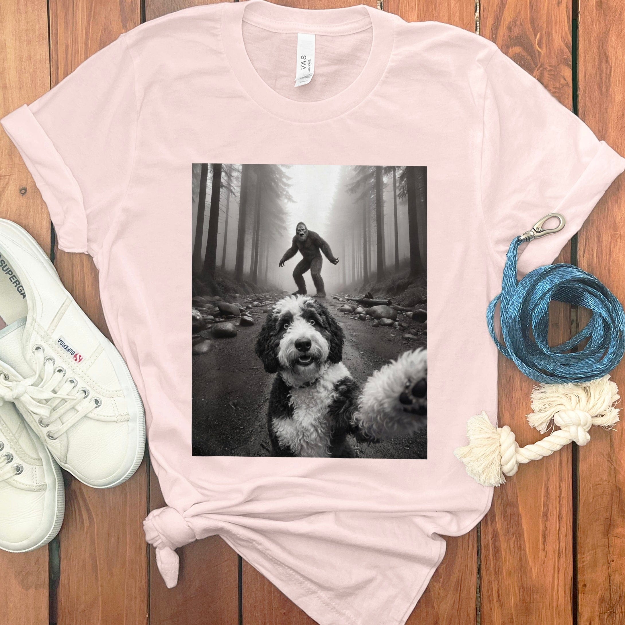Sheepadoodle Bigfoot T-Shirt in Soft Pink / S by Puppy Jo