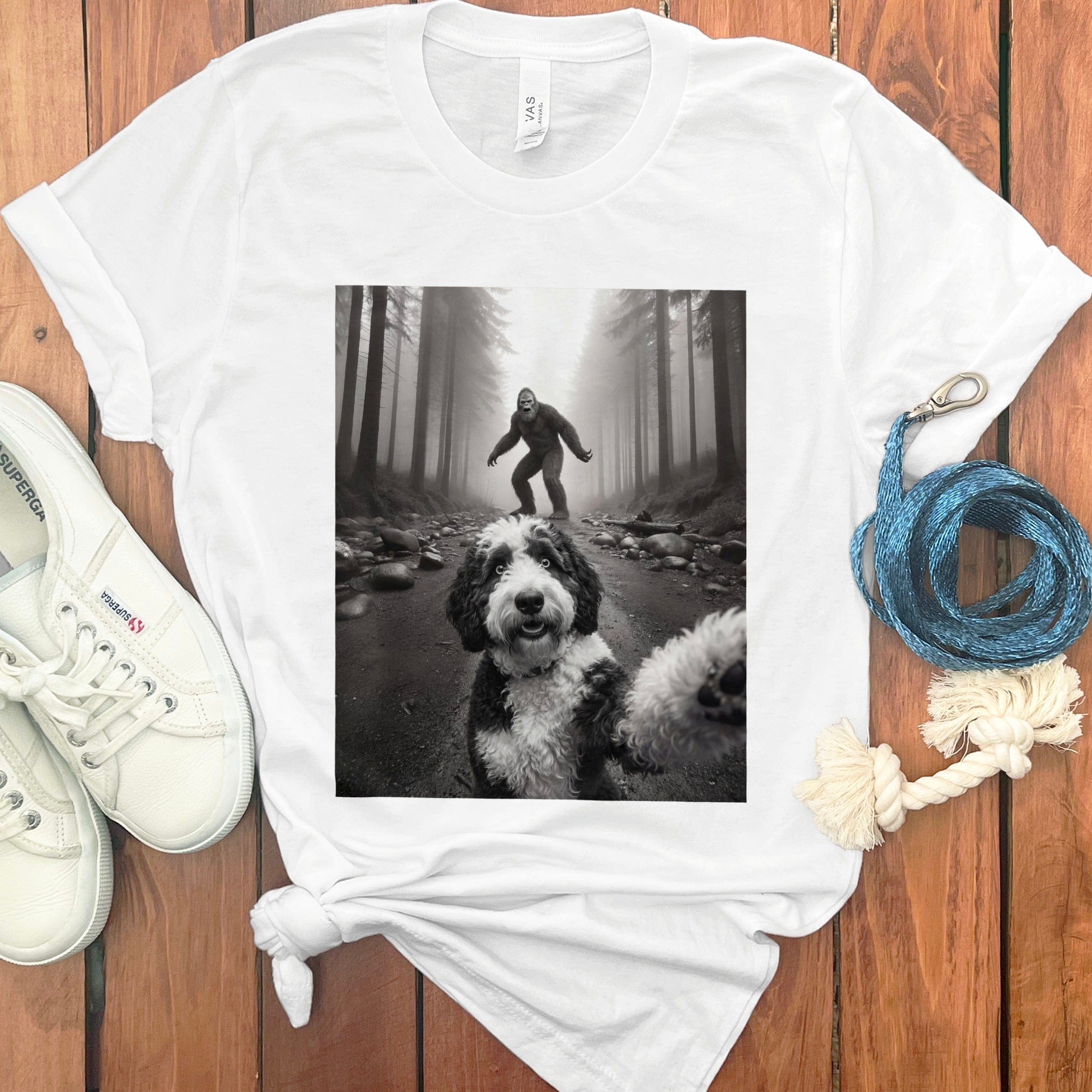 Sheepadoodle Bigfoot T-Shirt in White / S by Puppy Jo