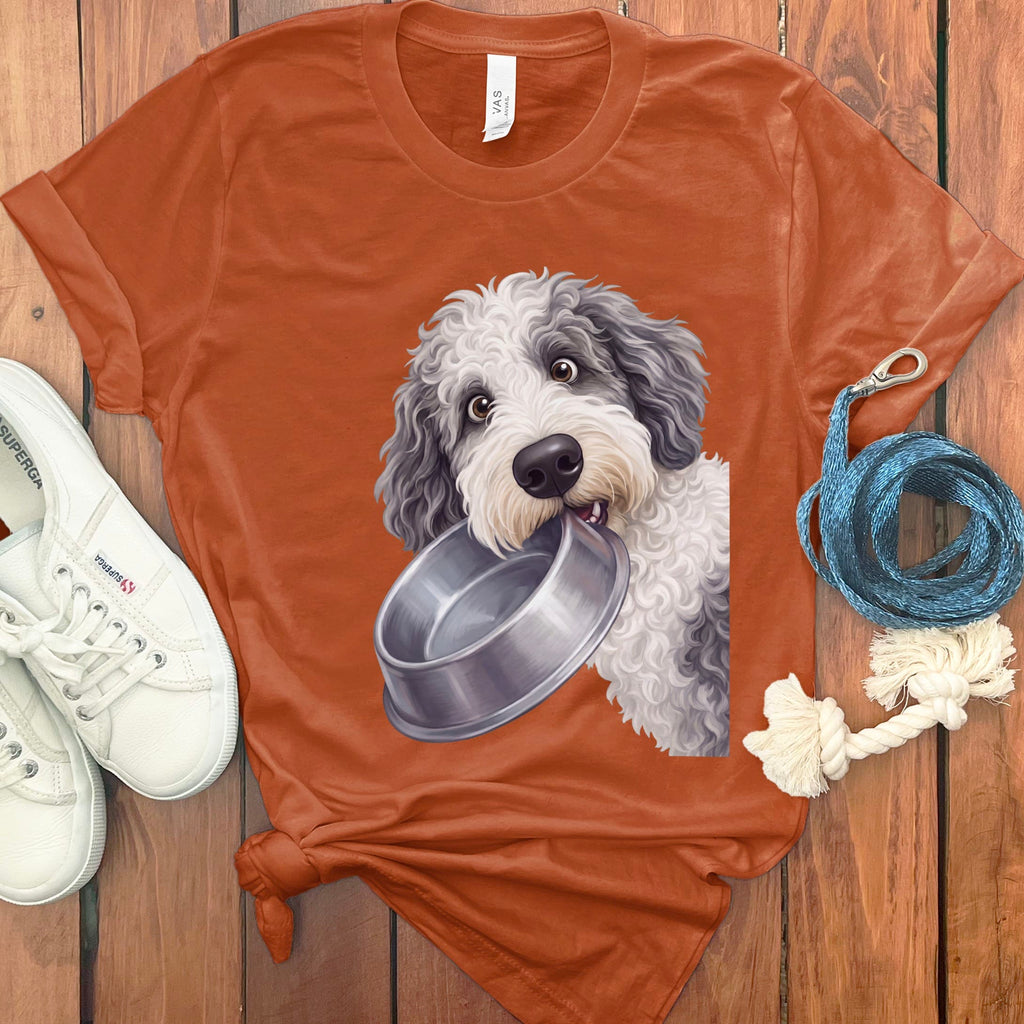 Sheepadoodle Bowl T-Shirt in Autumn / S by Puppy Jo