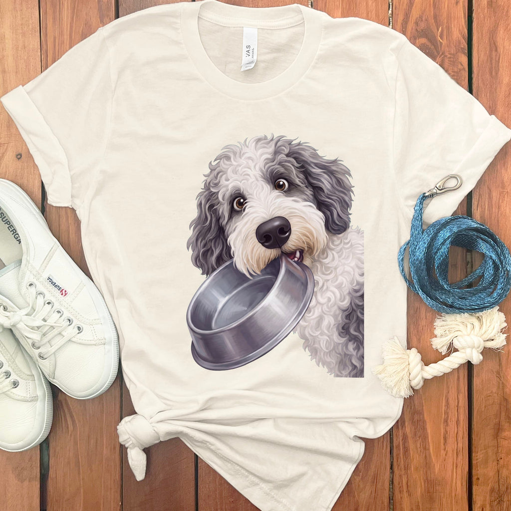 Sheepadoodle Bowl T-Shirt in Natural / S by Puppy Jo