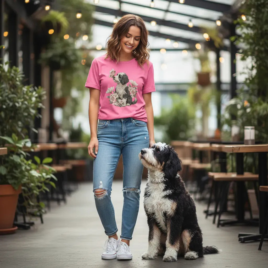 Sheepadoodle Butterfly Kiss T-Shirt in by Puppy Jo