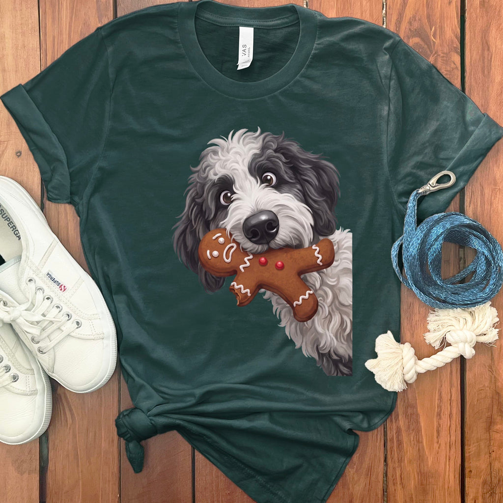 Sheepadoodle Cookie Thief T-Shirt in Forest / S by Puppy Jo