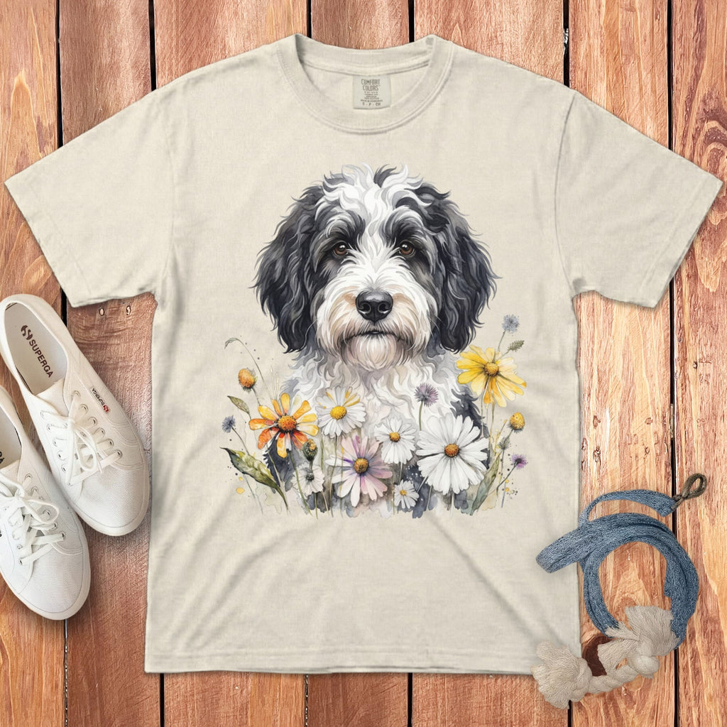 Sheepadoodle Daisy Signature T-Shirt in Ivory / S by Puppy Jo