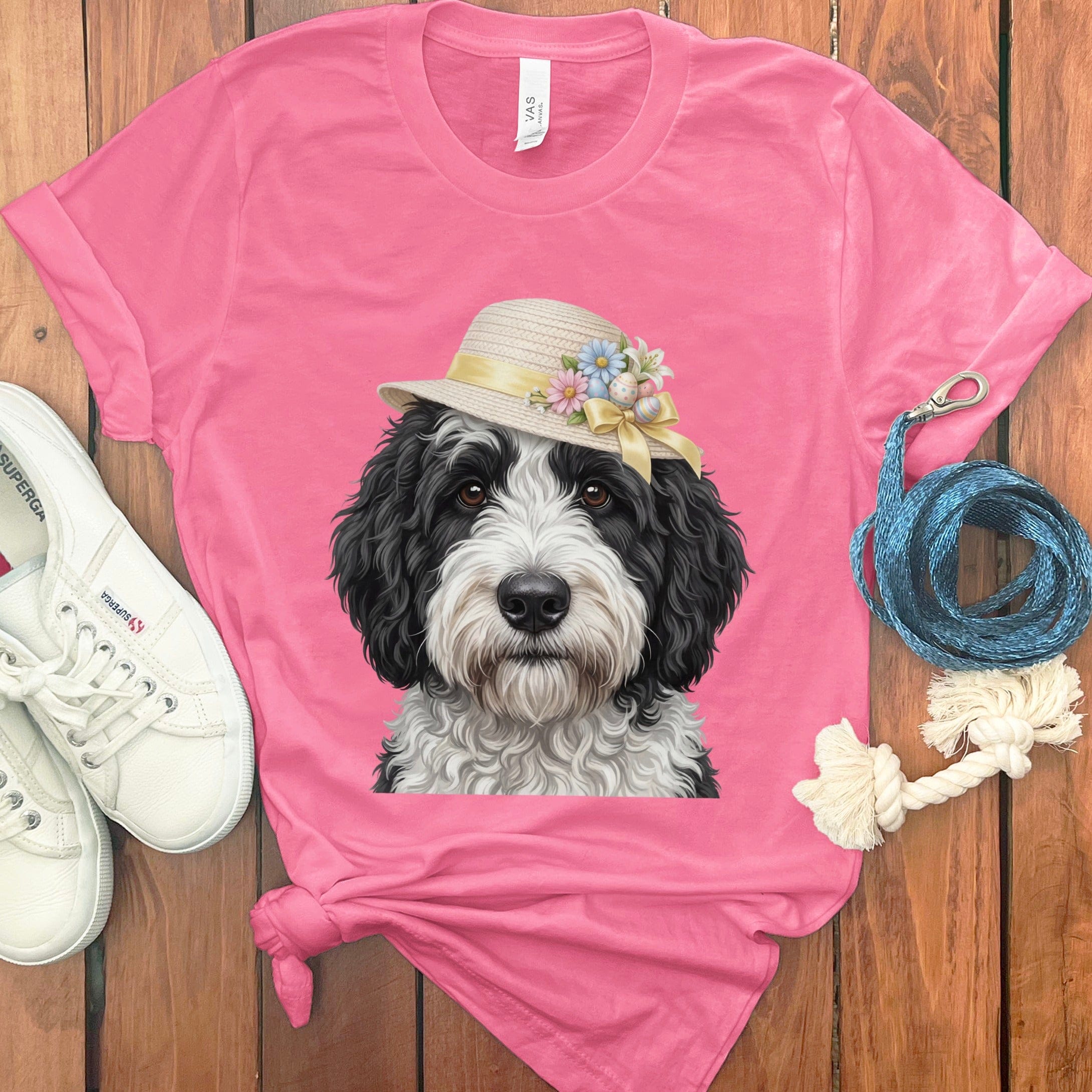 Sheepadoodle Easter T-Shirt in Charity Pink / M by Puppy Jo