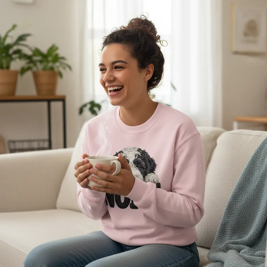 Sheepadoodle Faux Yarn Nope Sweatshirt in by Puppy Jo