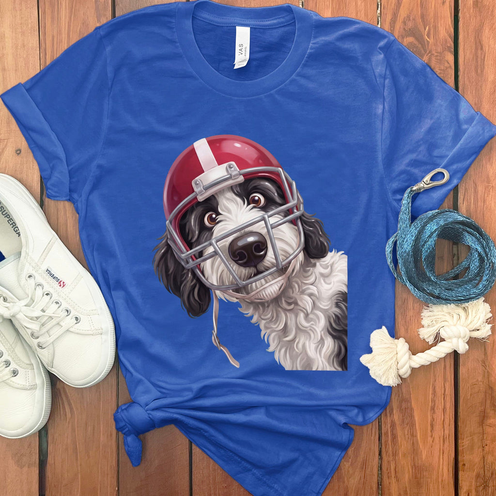 Sheepadoodle Football Helmet T-Shirt in True Royal / S by Puppy Jo