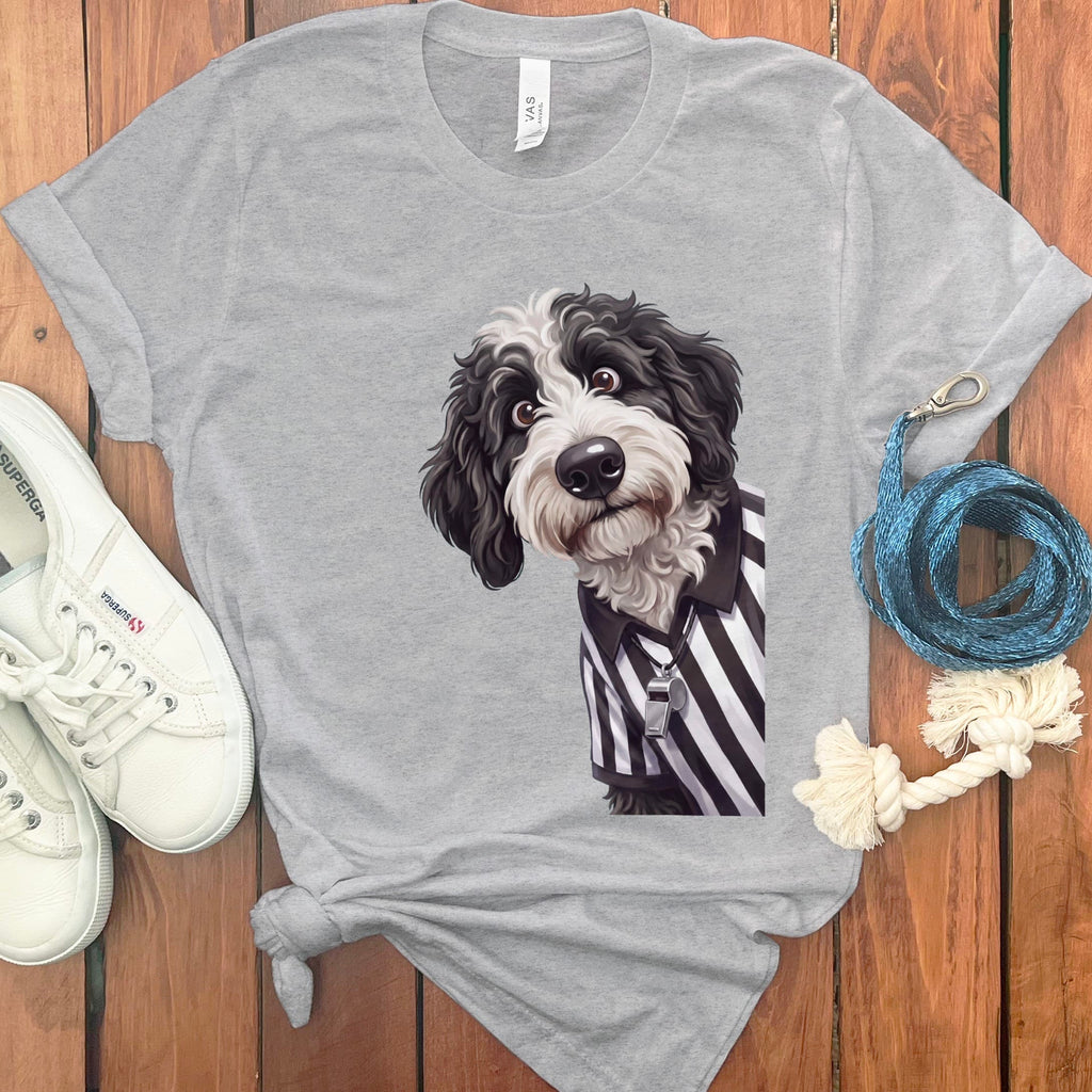 Sheepadoodle Football Referee T-Shirt in Athletic Heather / S by Puppy Jo