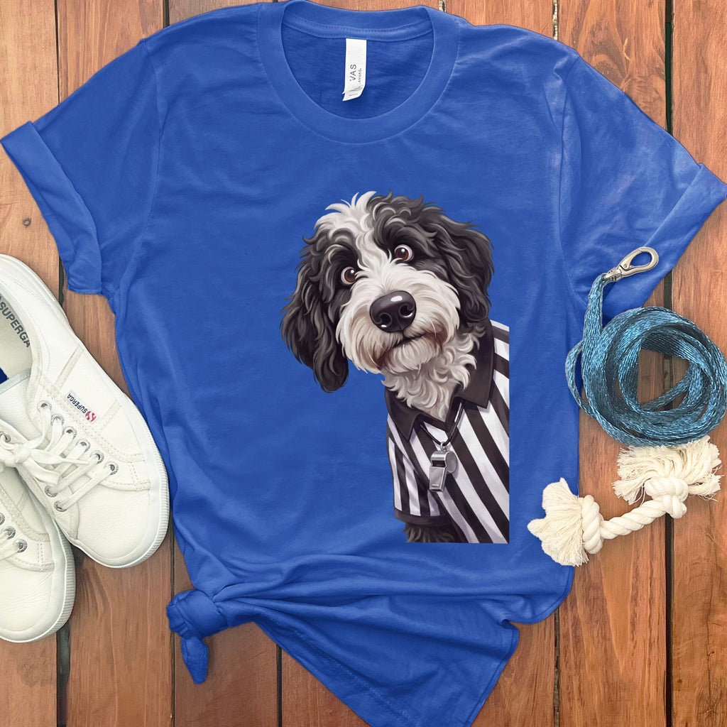 Sheepadoodle Football Referee T-Shirt in True Royal / S by Puppy Jo