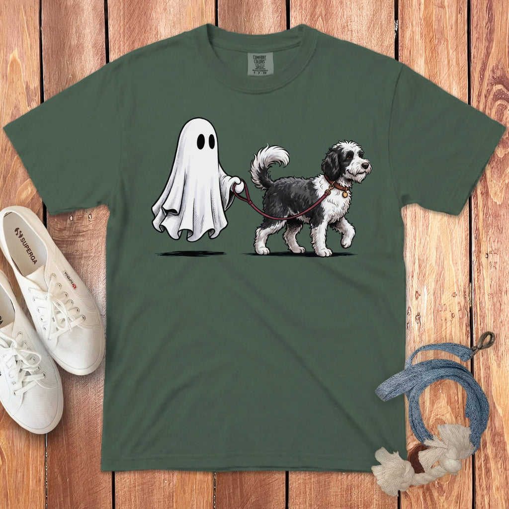 Sheepadoodle Ghost Walk Signature T-Shirt in Blue Spruce / S by Puppy Jo