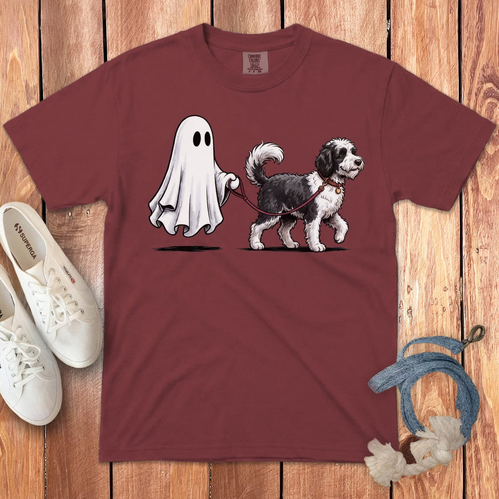 Sheepadoodle Ghost Walk Signature T-Shirt in Chili / S by Puppy Jo