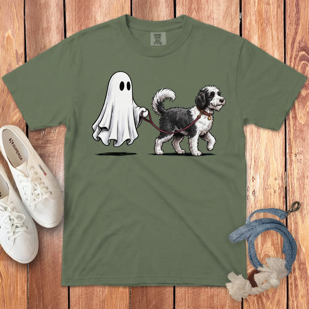 Sheepadoodle Ghost Walk Signature T-Shirt in Moss / S by Puppy Jo