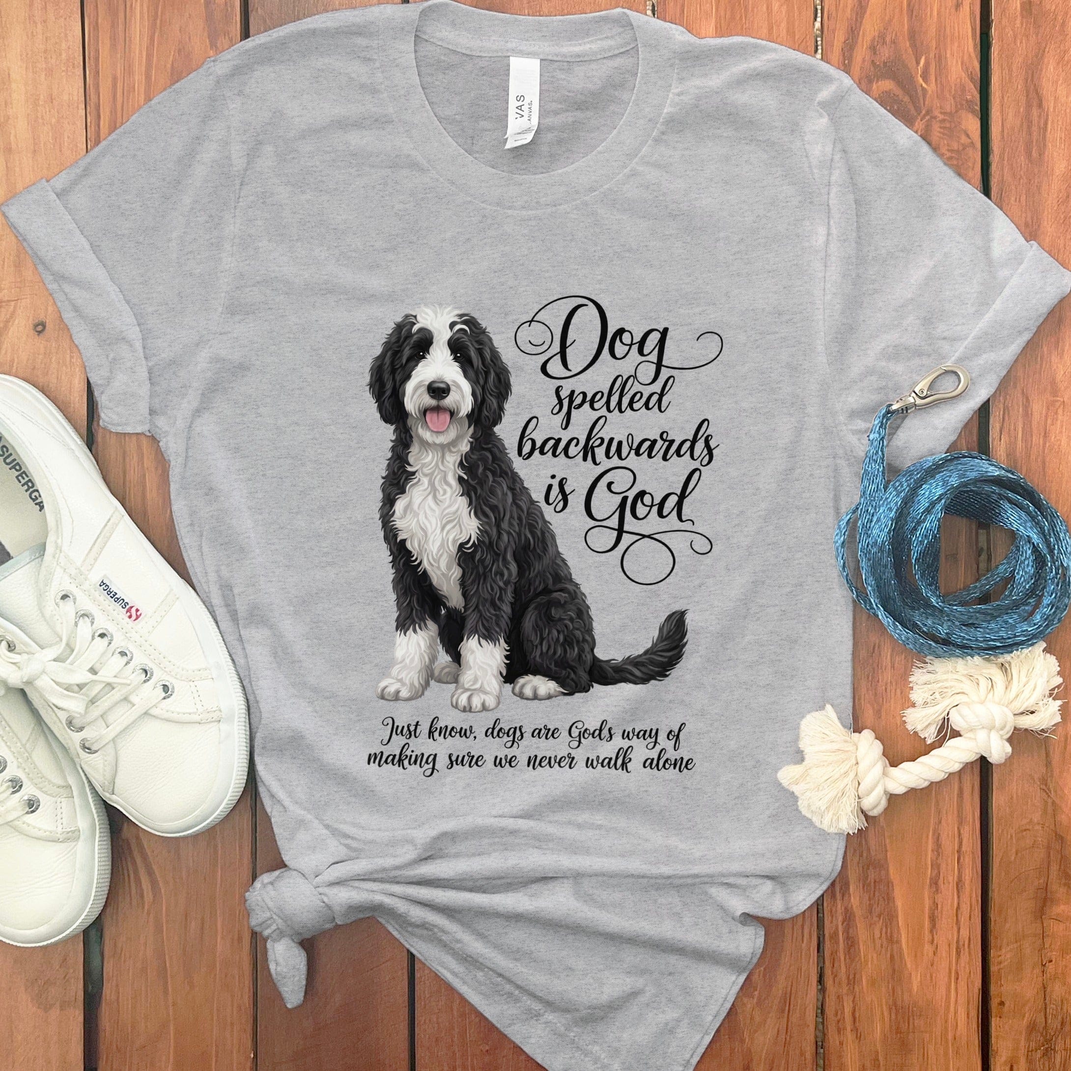 Sheepadoodle God T-Shirt in Athletic Heather / S by Puppy Jo