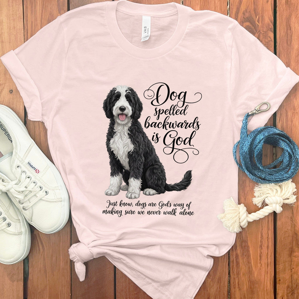 Sheepadoodle God T-Shirt in Soft Pink / S by Puppy Jo