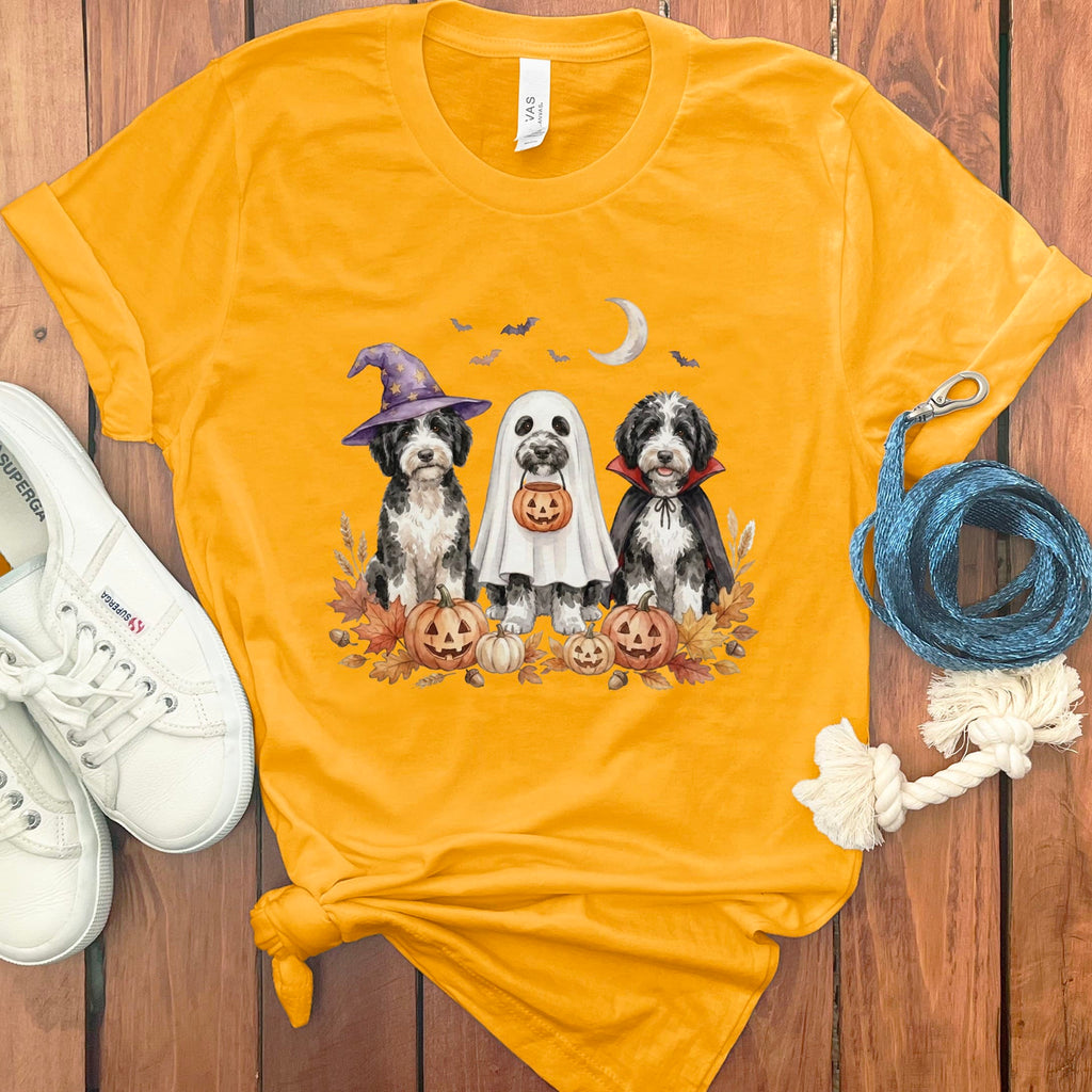 Sheepadoodle Halloween Crew T-Shirt in Gold / S by Puppy Jo