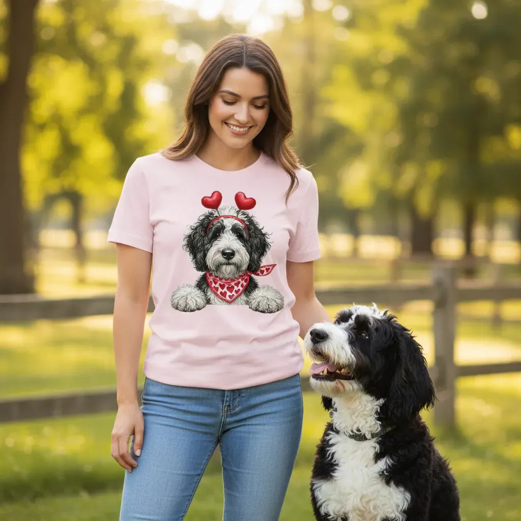 Sheepadoodle Heart T-Shirt in by Puppy Jo