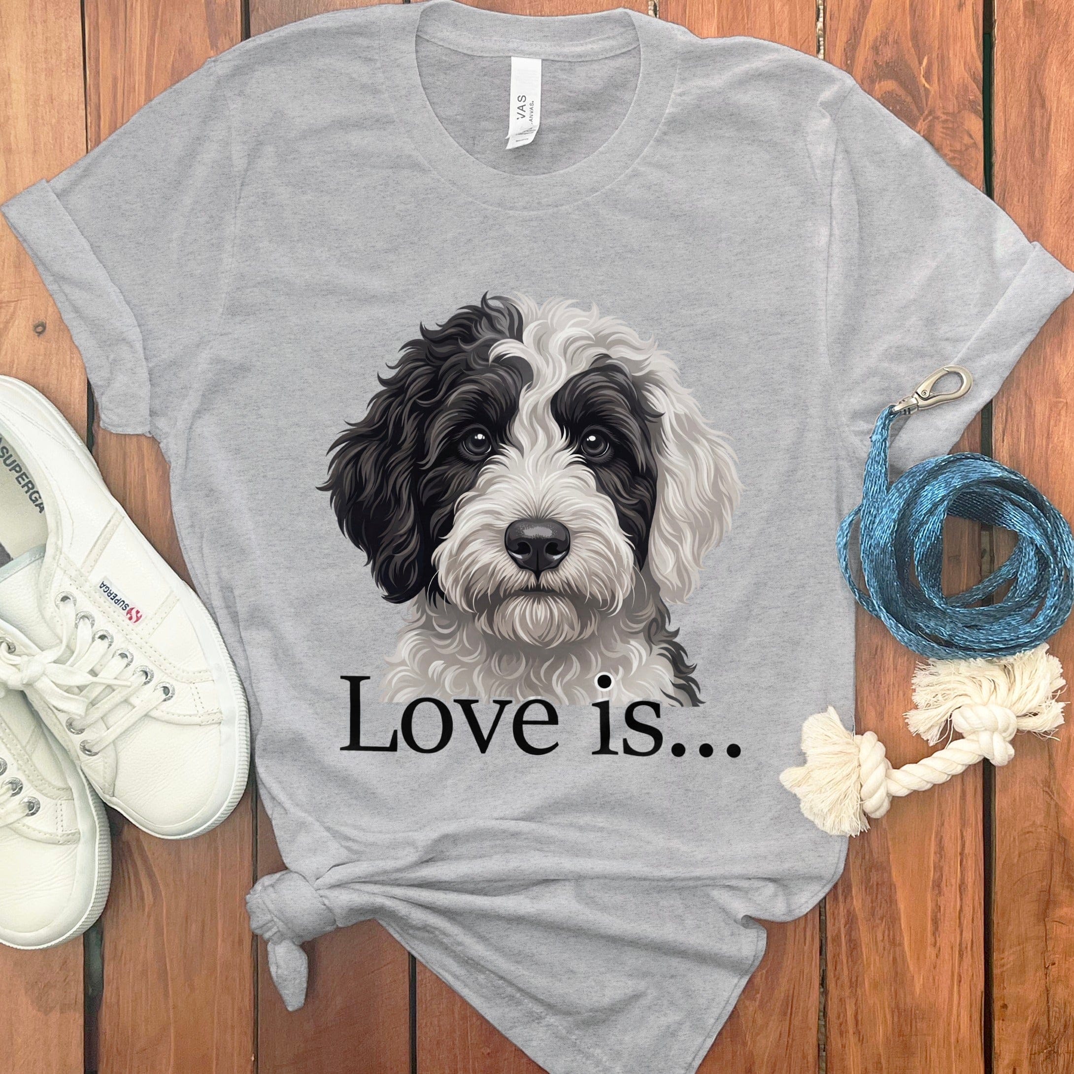 Sheepadoodle Love T-Shirt in Athletic Heather / M by Puppy Jo