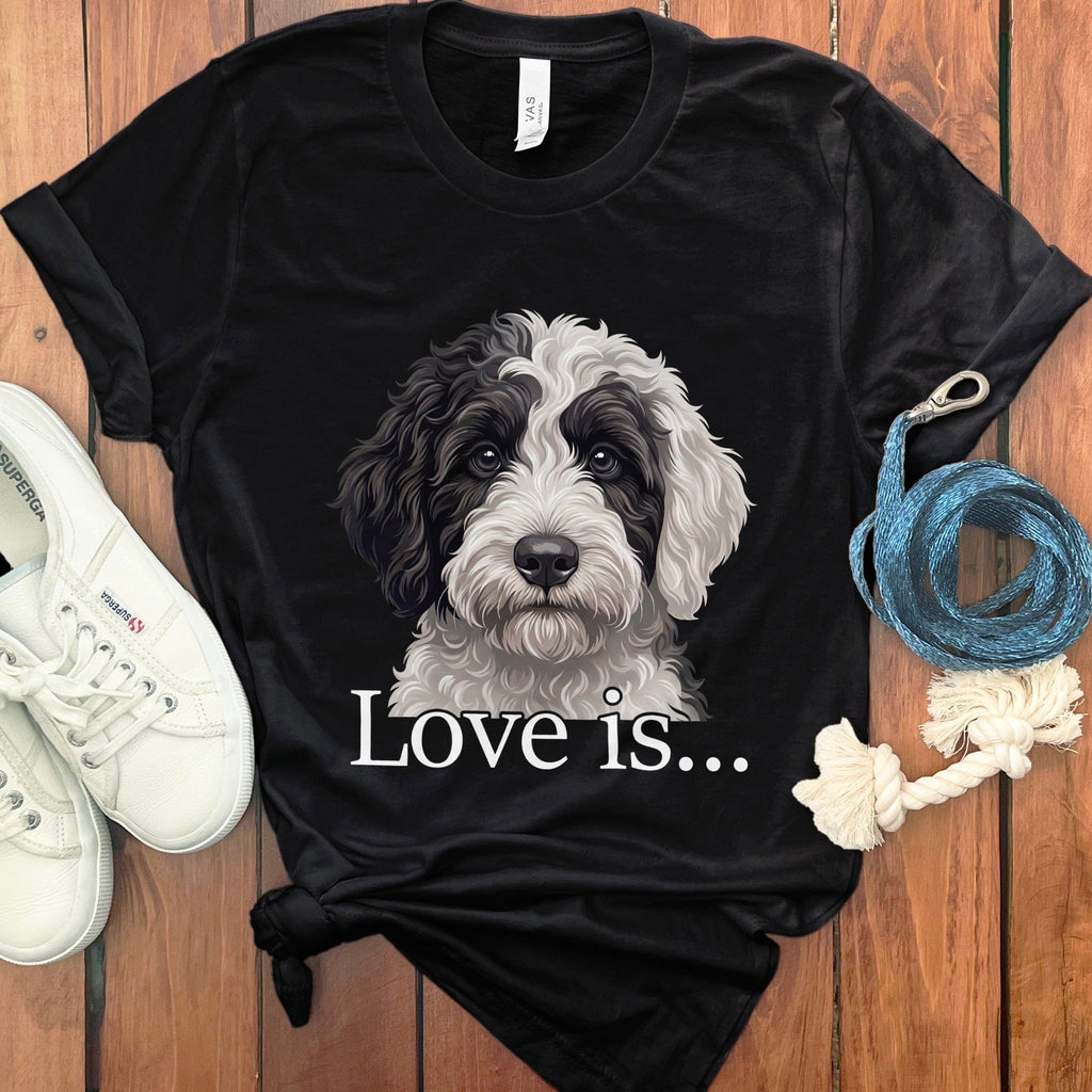 Sheepadoodle Love T-Shirt in Black / M by Puppy Jo