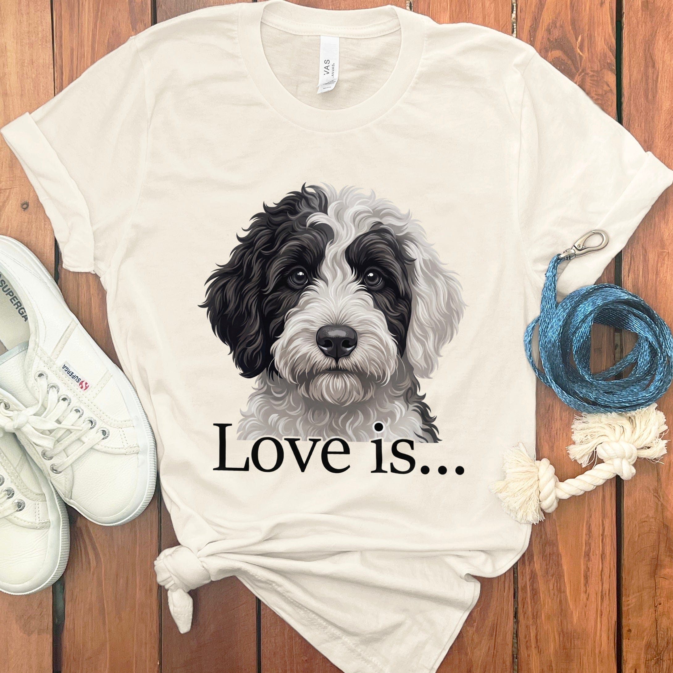 Sheepadoodle Love T-Shirt in Natural / M by Puppy Jo