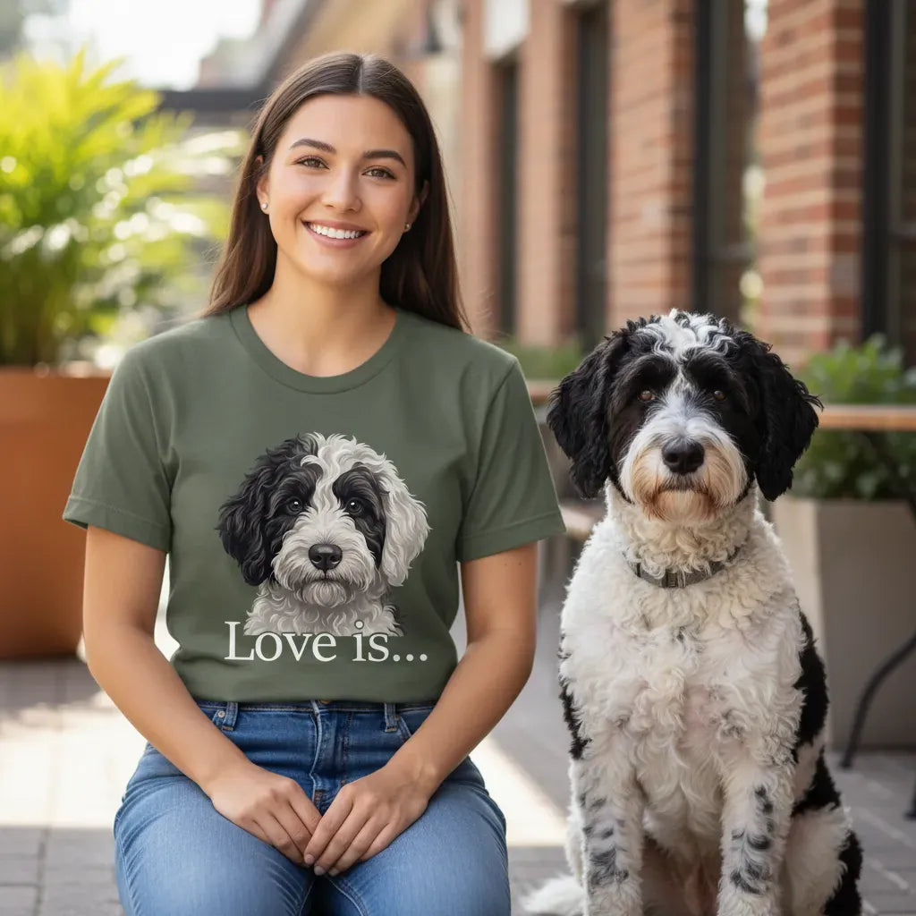 Sheepadoodle Love T-Shirt in by Puppy Jo