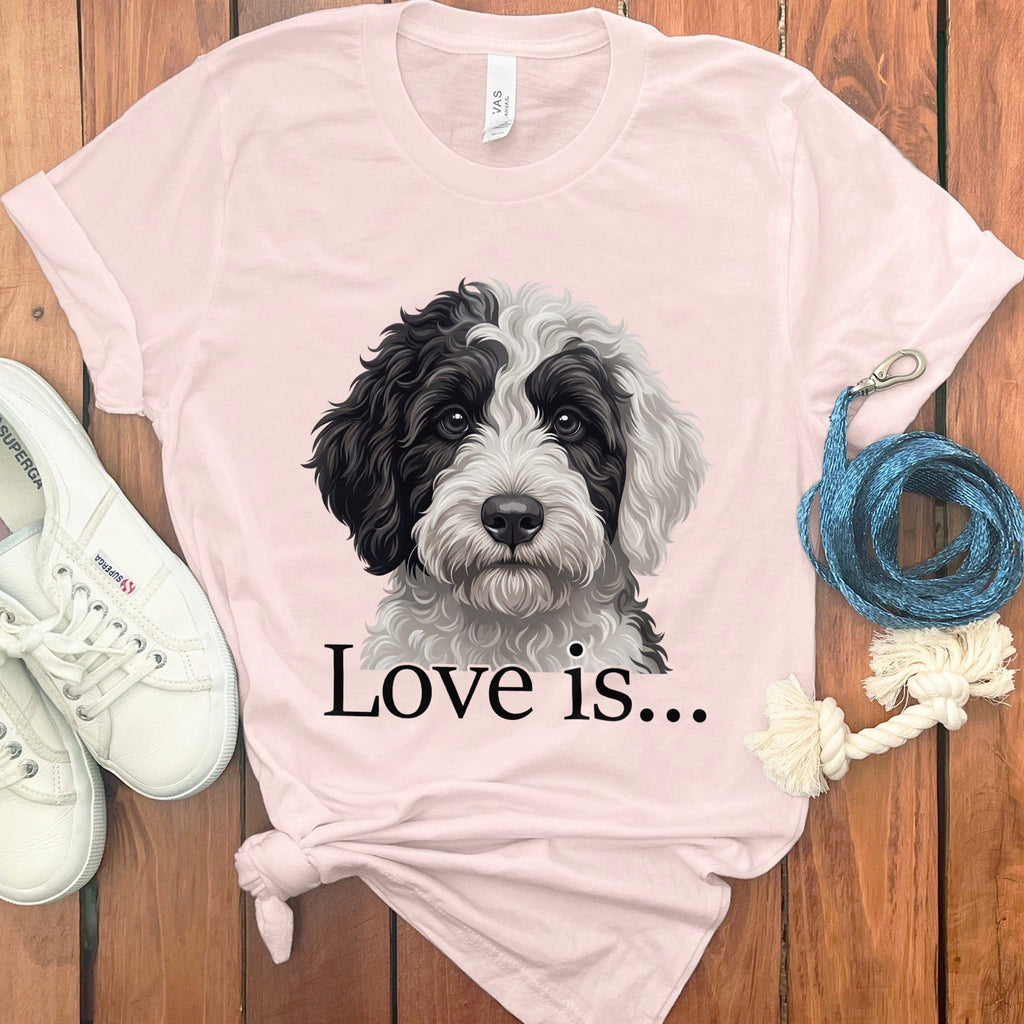 Sheepadoodle Love T-Shirt in Soft Pink / M by Puppy Jo