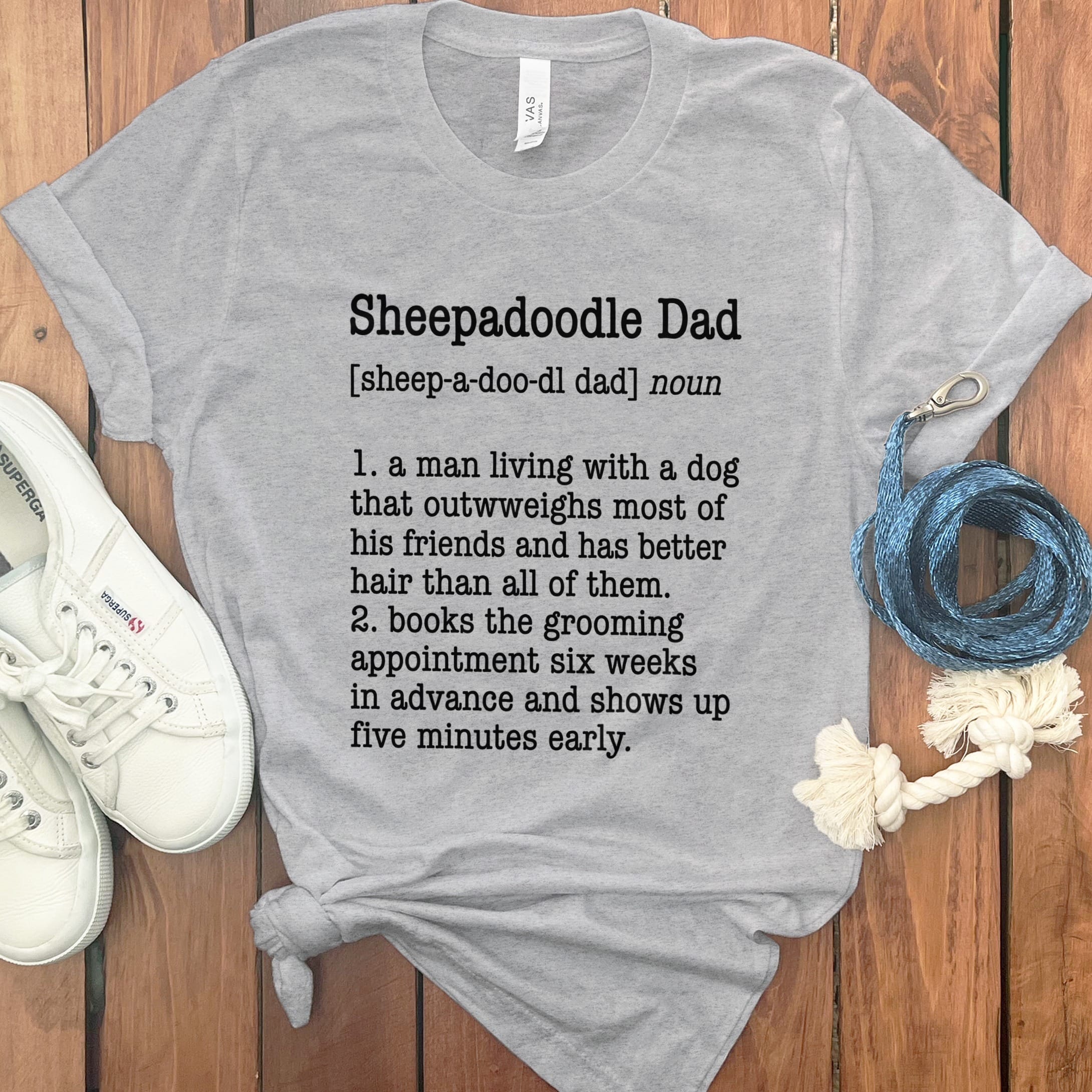 Sheepadoodle Mom Dictionary T-Shirt in Athletic Heather / S by Puppy Jo