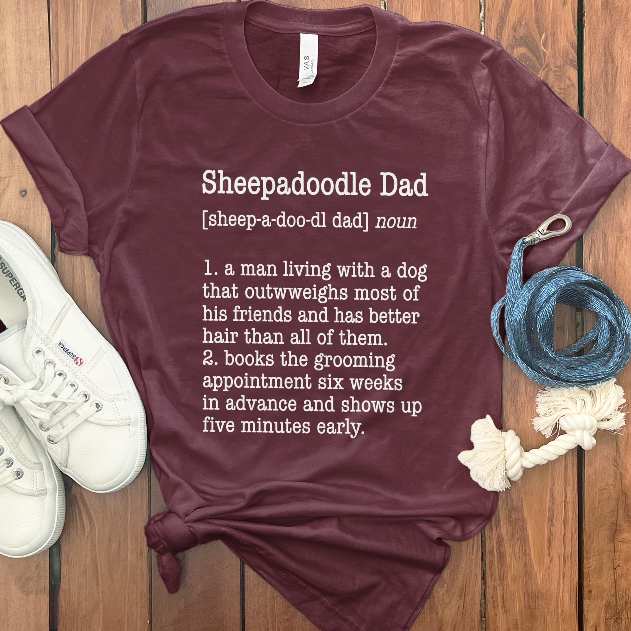 Sheepadoodle Mom Dictionary T-Shirt in Maroon / S by Puppy Jo