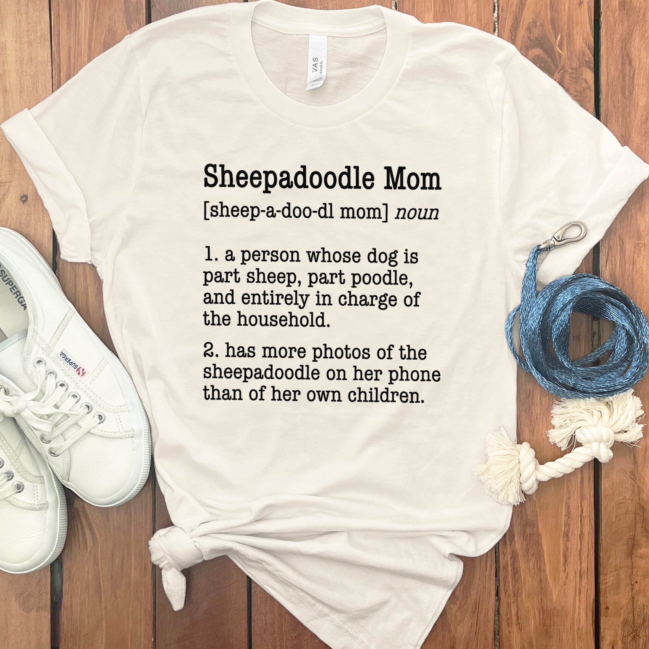 Sheepadoodle Mom Dictionary T-Shirt in Natural / S by Puppy Jo