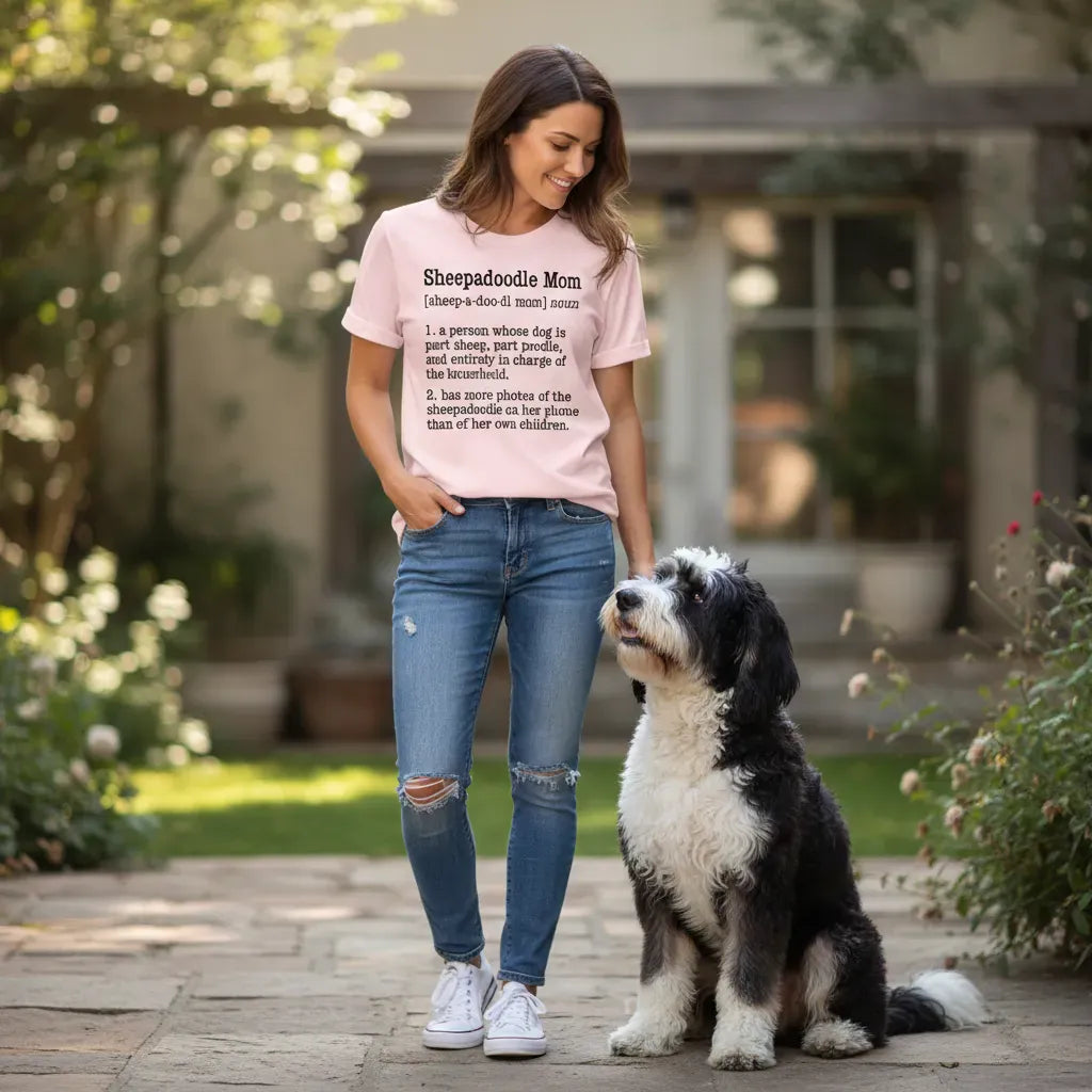Sheepadoodle Mom Dictionary T-Shirt in by Puppy Jo