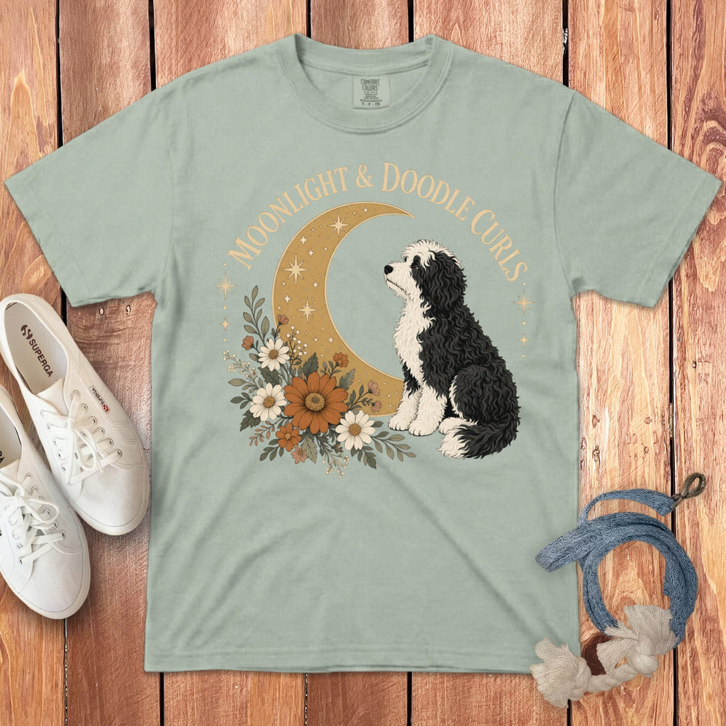 Sheepadoodle Moon Signature T-Shirt in Bay / M by Puppy Jo