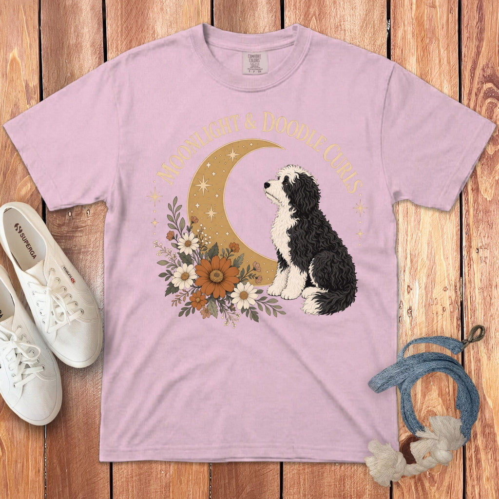 Sheepadoodle Moon Signature T-Shirt in Blossom / M by Puppy Jo