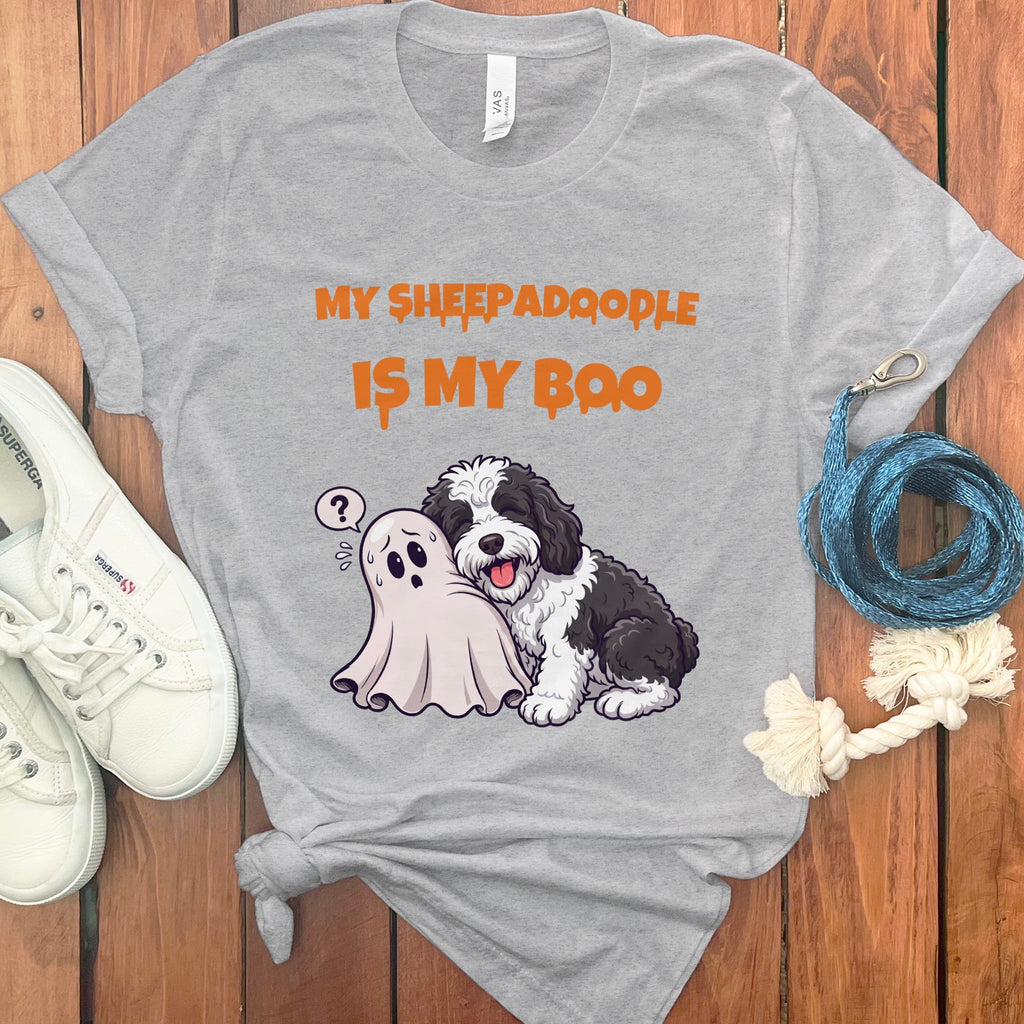 Sheepadoodle My Boo T-Shirt in Athletic Heather / S by Puppy Jo