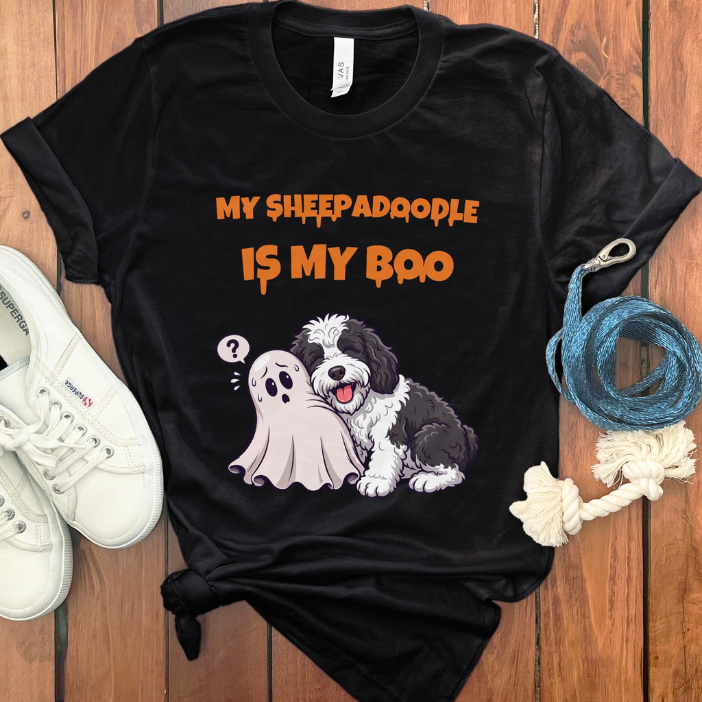 Sheepadoodle My Boo T-Shirt in Black / S by Puppy Jo