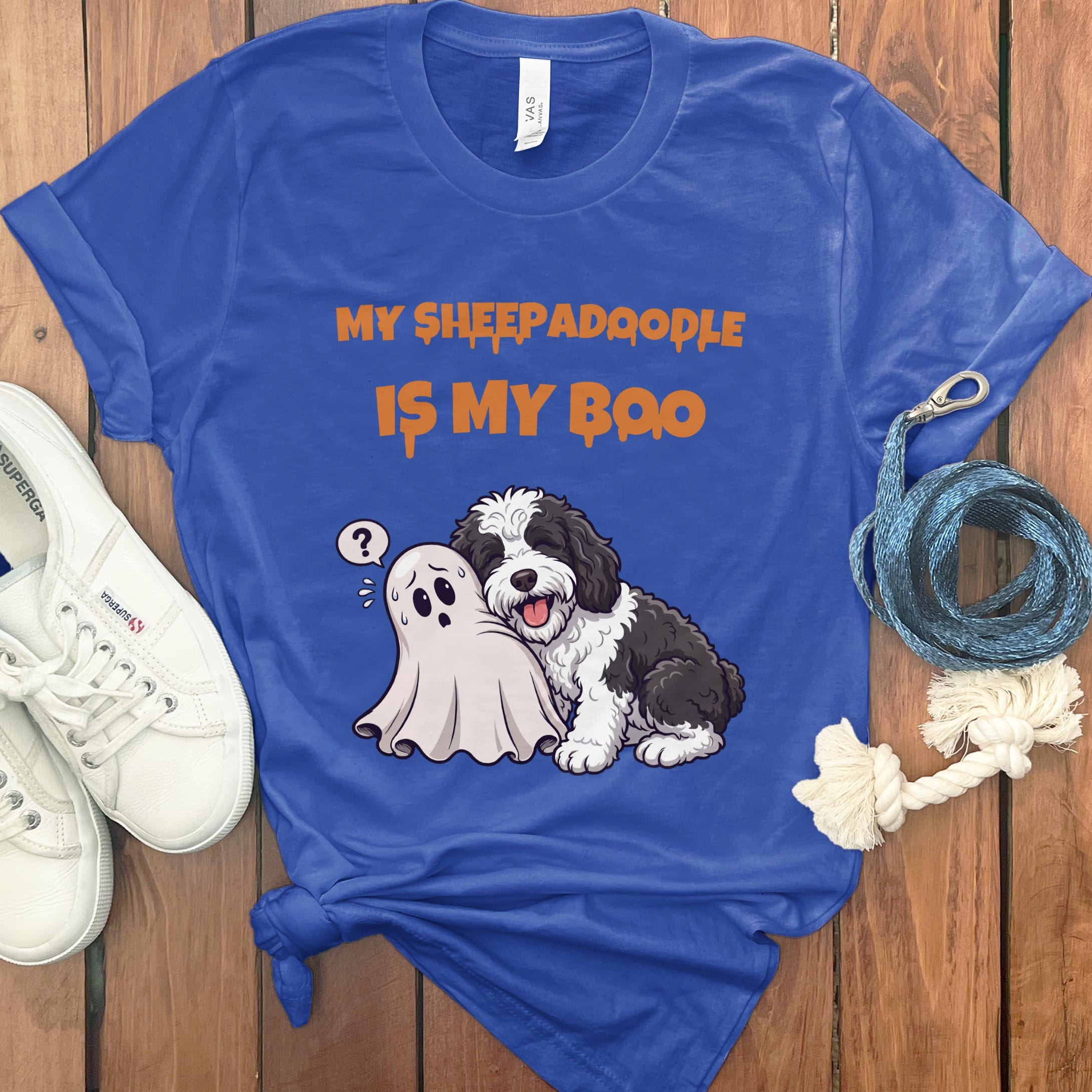 Sheepadoodle My Boo T-Shirt in True Royal / S by Puppy Jo