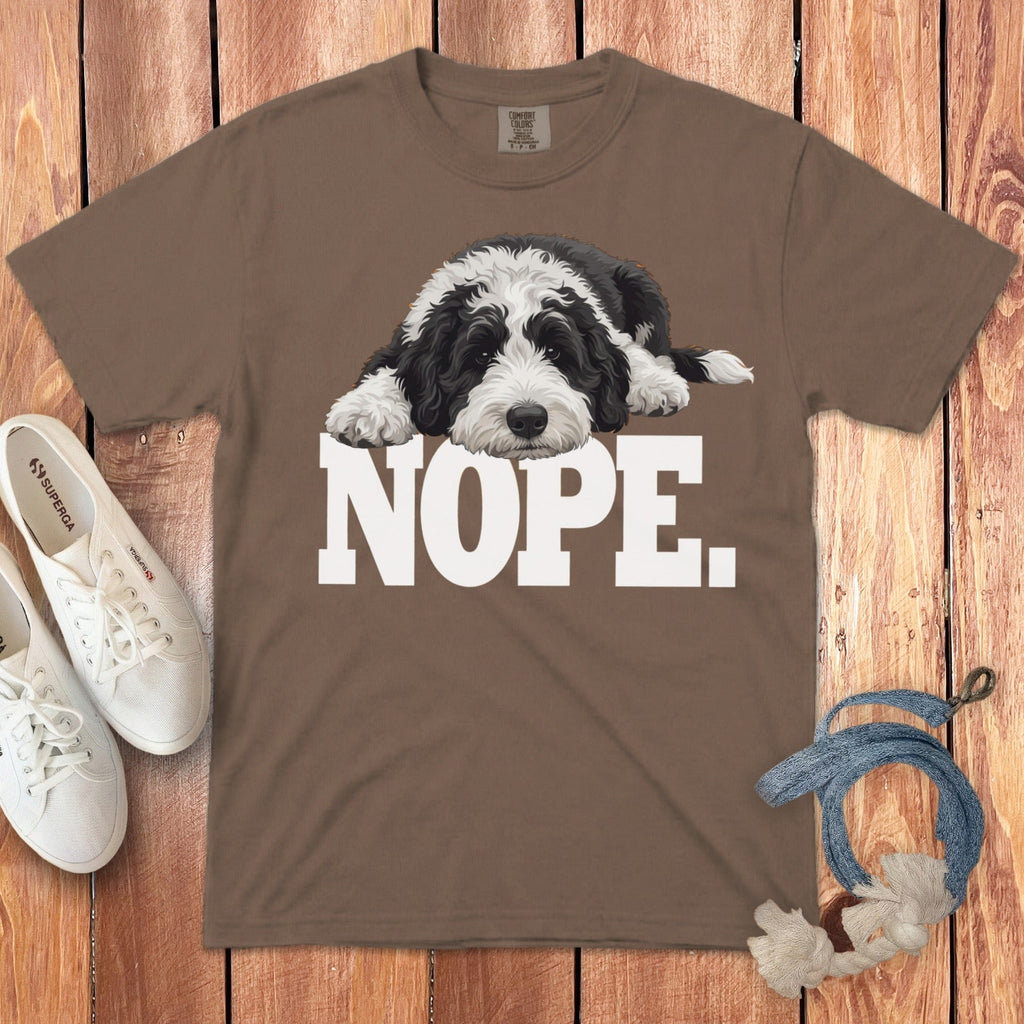 Sheepadoodle Nope Signature T-Shirt in Espresso / S by Puppy Jo