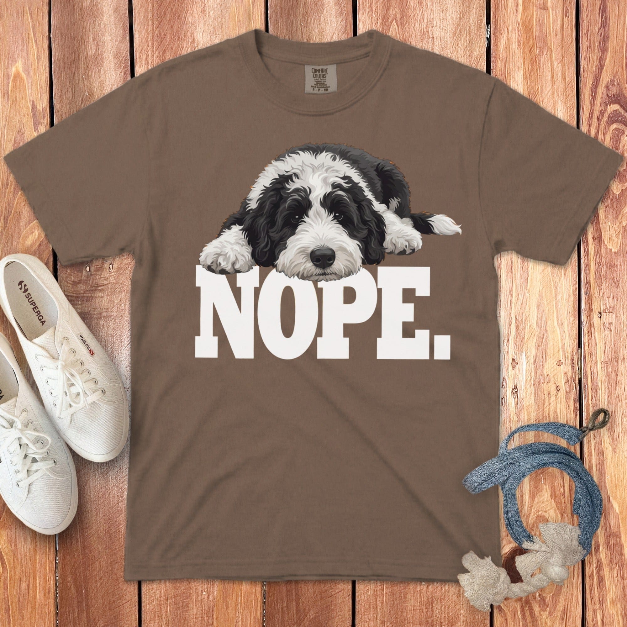 Sheepadoodle Nope Signature T-Shirt in Espresso / S by Puppy Jo
