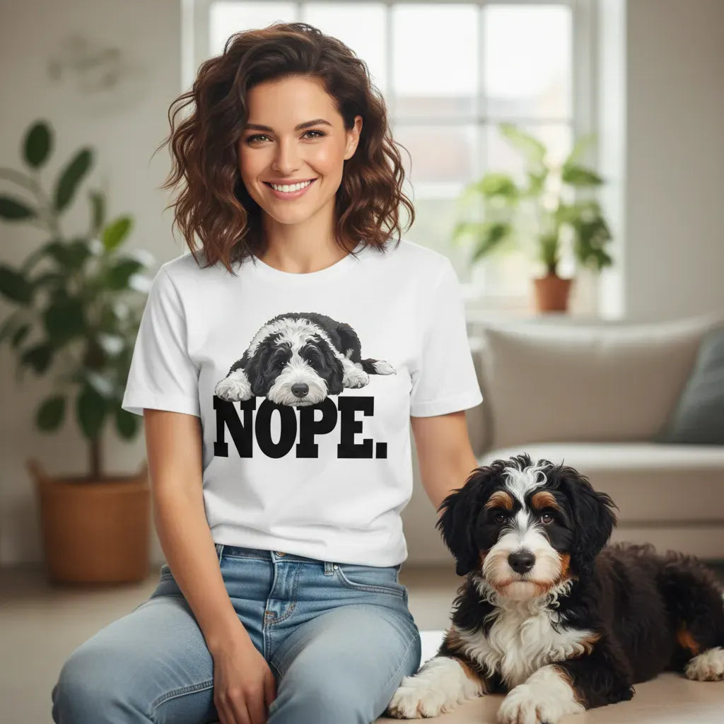 Sheepadoodle Nope Signature T-Shirt in by Puppy Jo