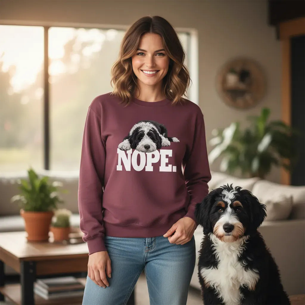 Sheepadoodle Nope Sweatshirt in by Puppy Jo