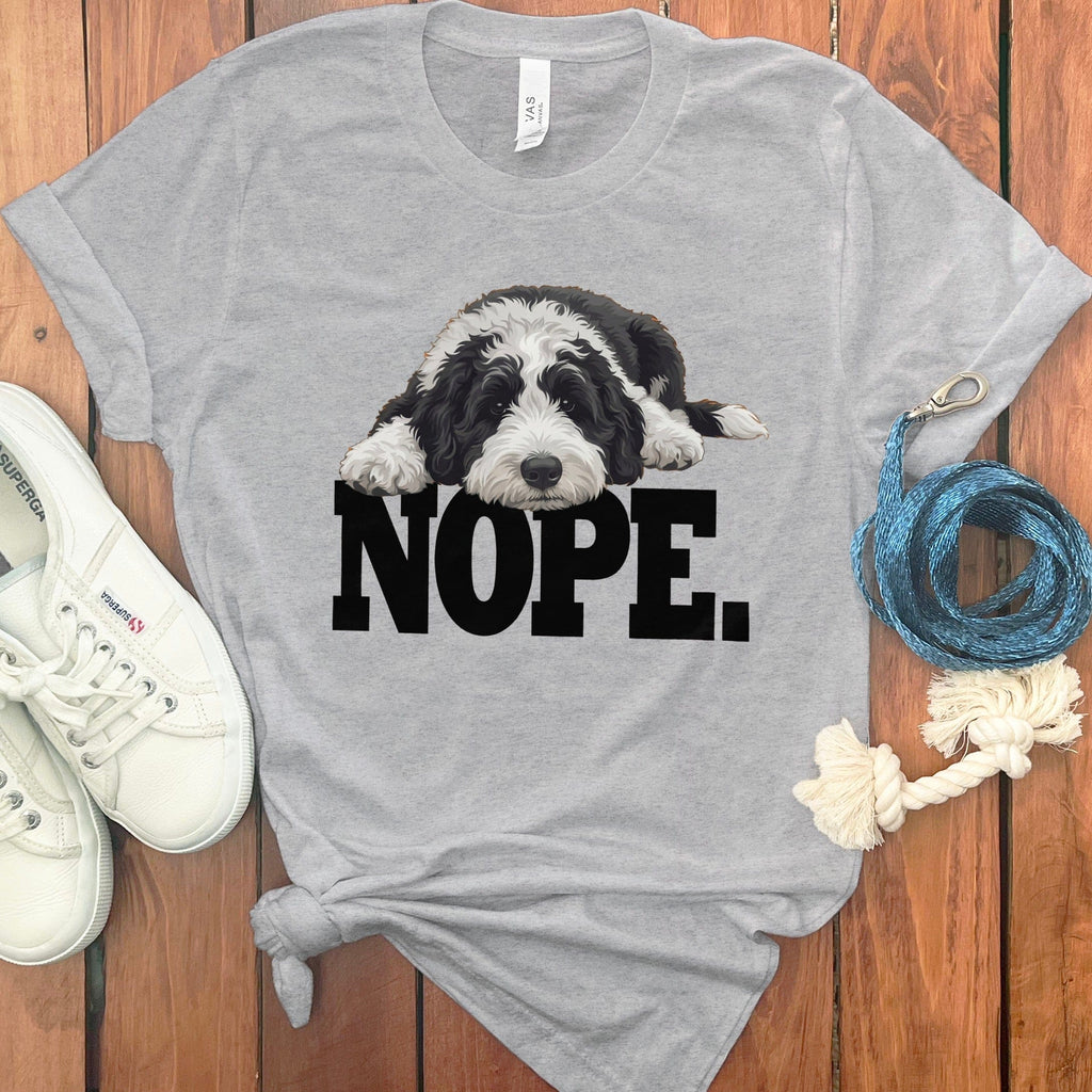Sheepadoodle Nope T-Shirt in Athletic Heather / S by Puppy Jo