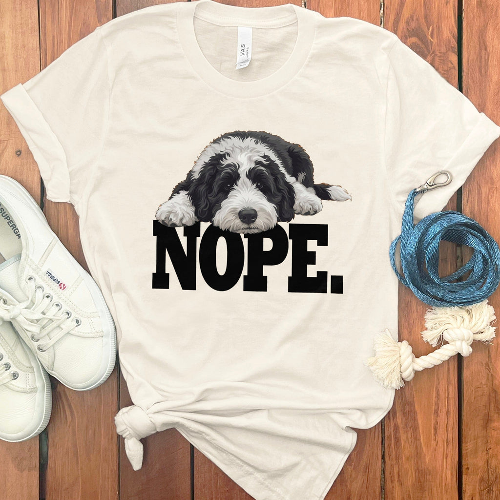 Sheepadoodle Nope T-Shirt in Natural / S by Puppy Jo