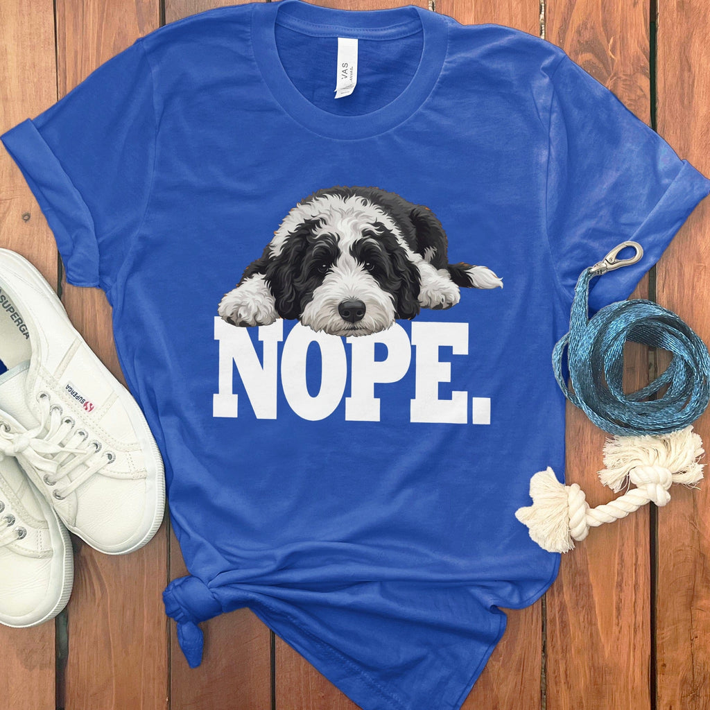 Sheepadoodle Nope T-Shirt in True Royal / S by Puppy Jo