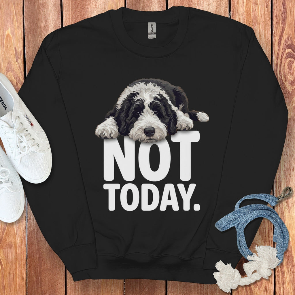 Sheepadoodle Not Today Sweatshirt in Black / S by Puppy Jo