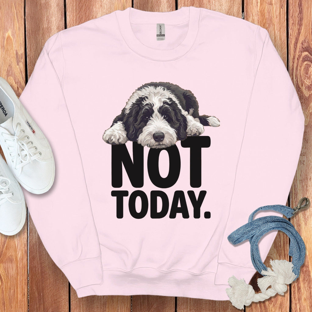 Sheepadoodle Not Today Sweatshirt in Light Pink / S by Puppy Jo