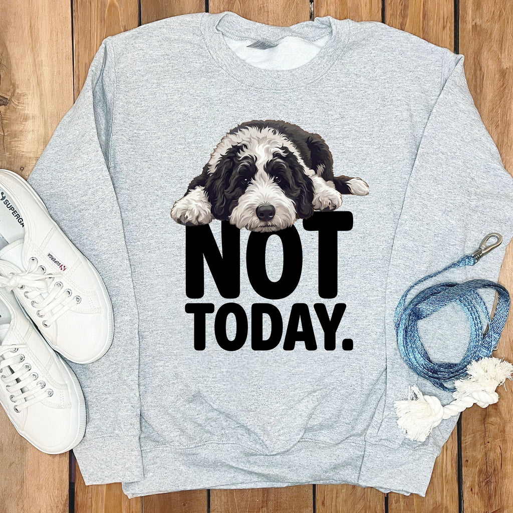 Sheepadoodle Not Today Sweatshirt in Sport Grey / S by Puppy Jo